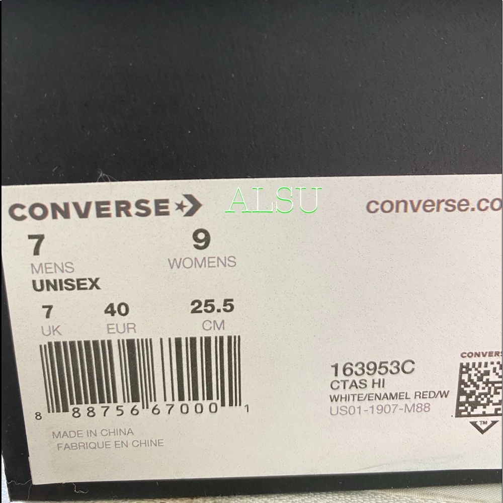 Converse Ctas High Top Logo Print Enamel Red Women - Picture 11 of 11